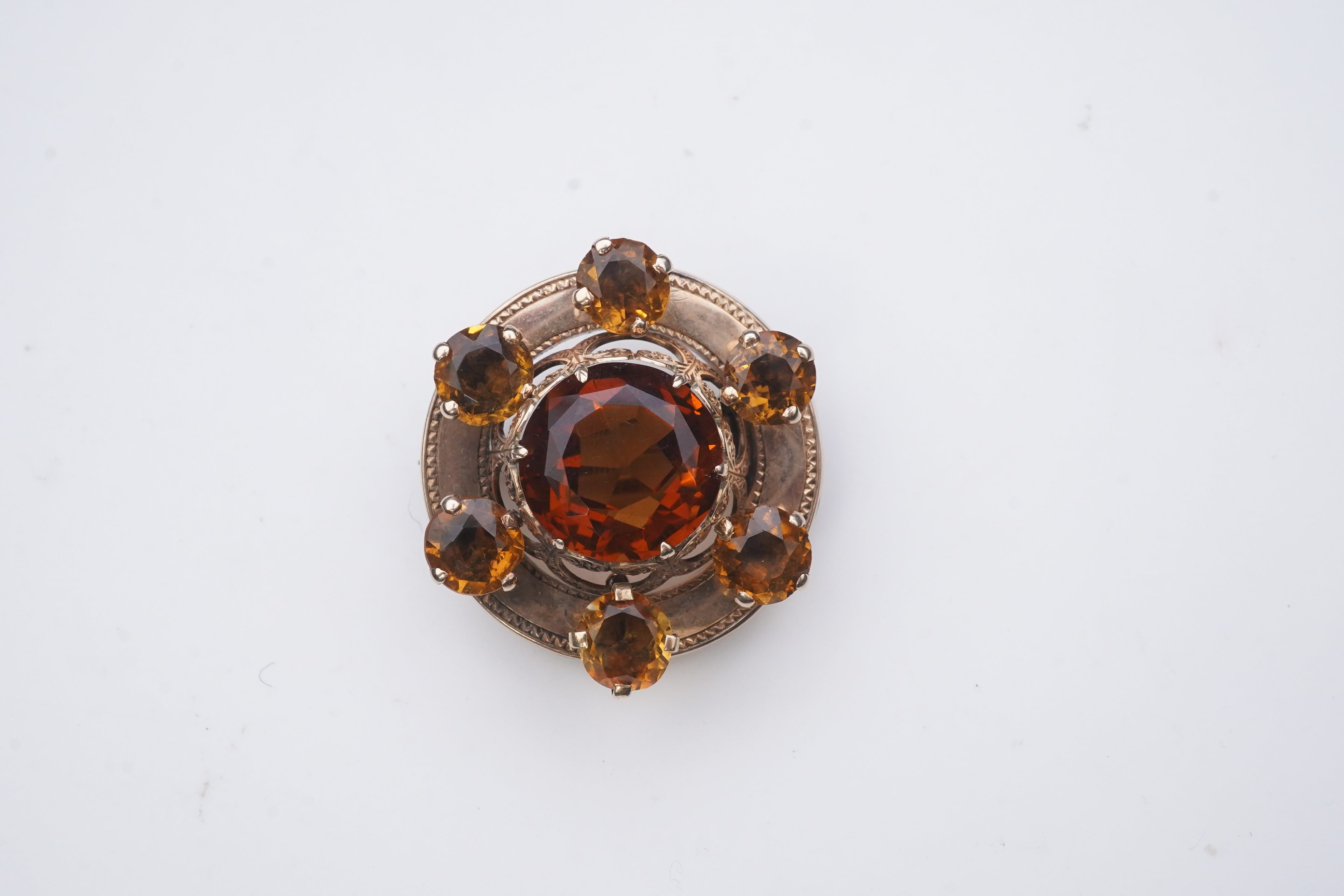 A Victorian citrine brooch, Scotland, late 19th century